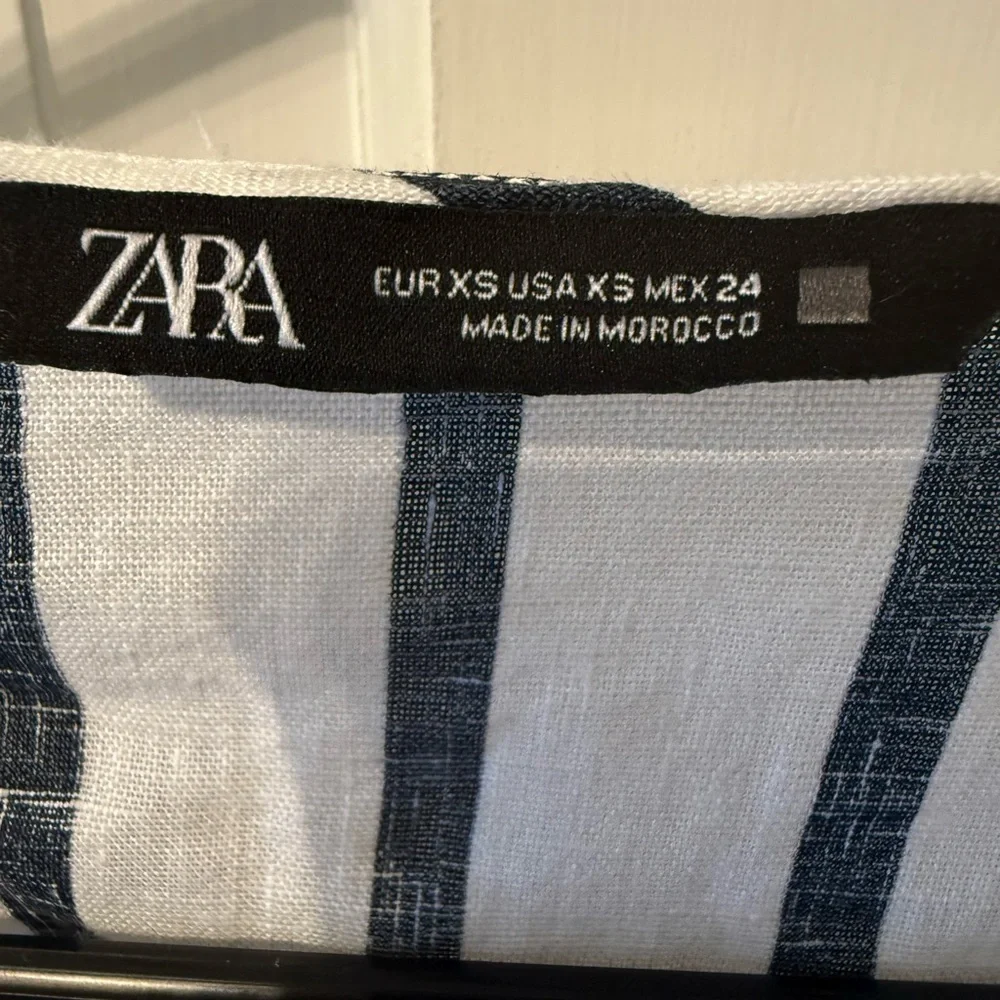 Zara Navy and White Striped Crop Top - Picture 5 of 6